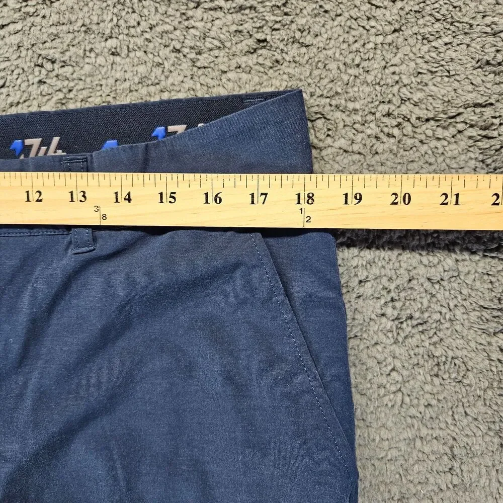 1764 Golf Pants Men Size 36x32 Blue Straight Leg Performance Chino Elastic Waist